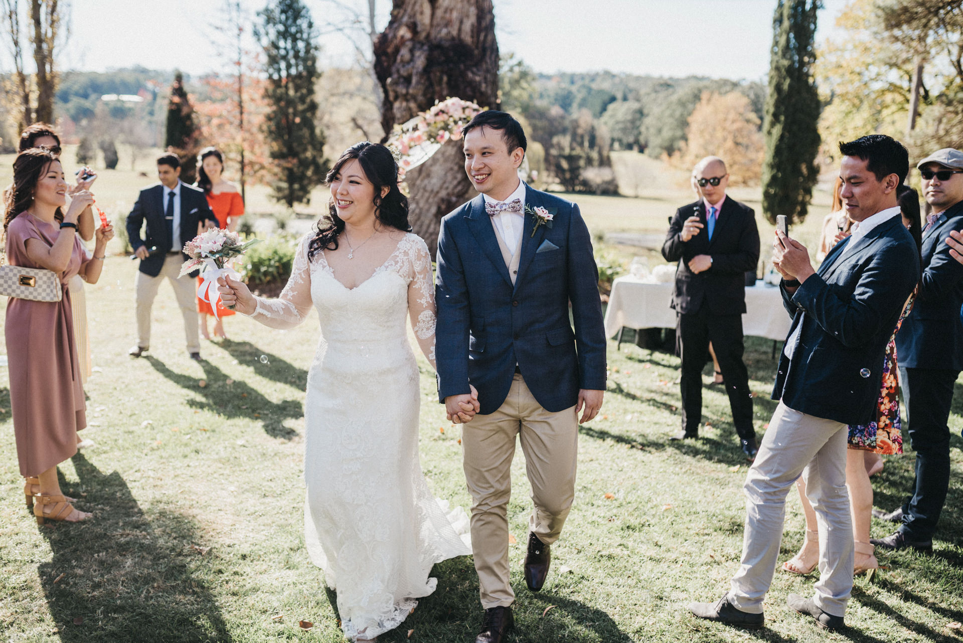 exit bride groom ceremony outdoors