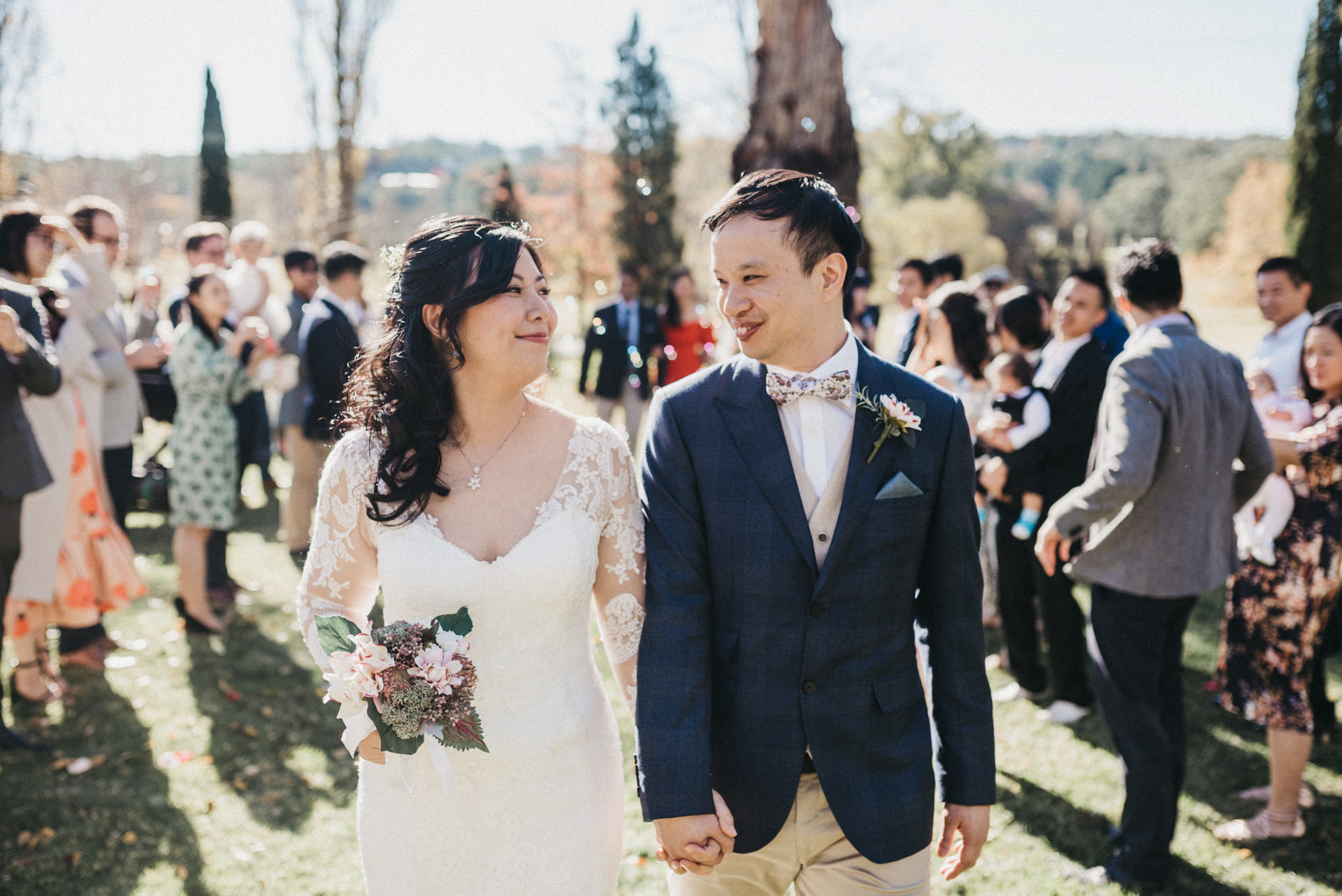 exit bride groom ceremony outdoors