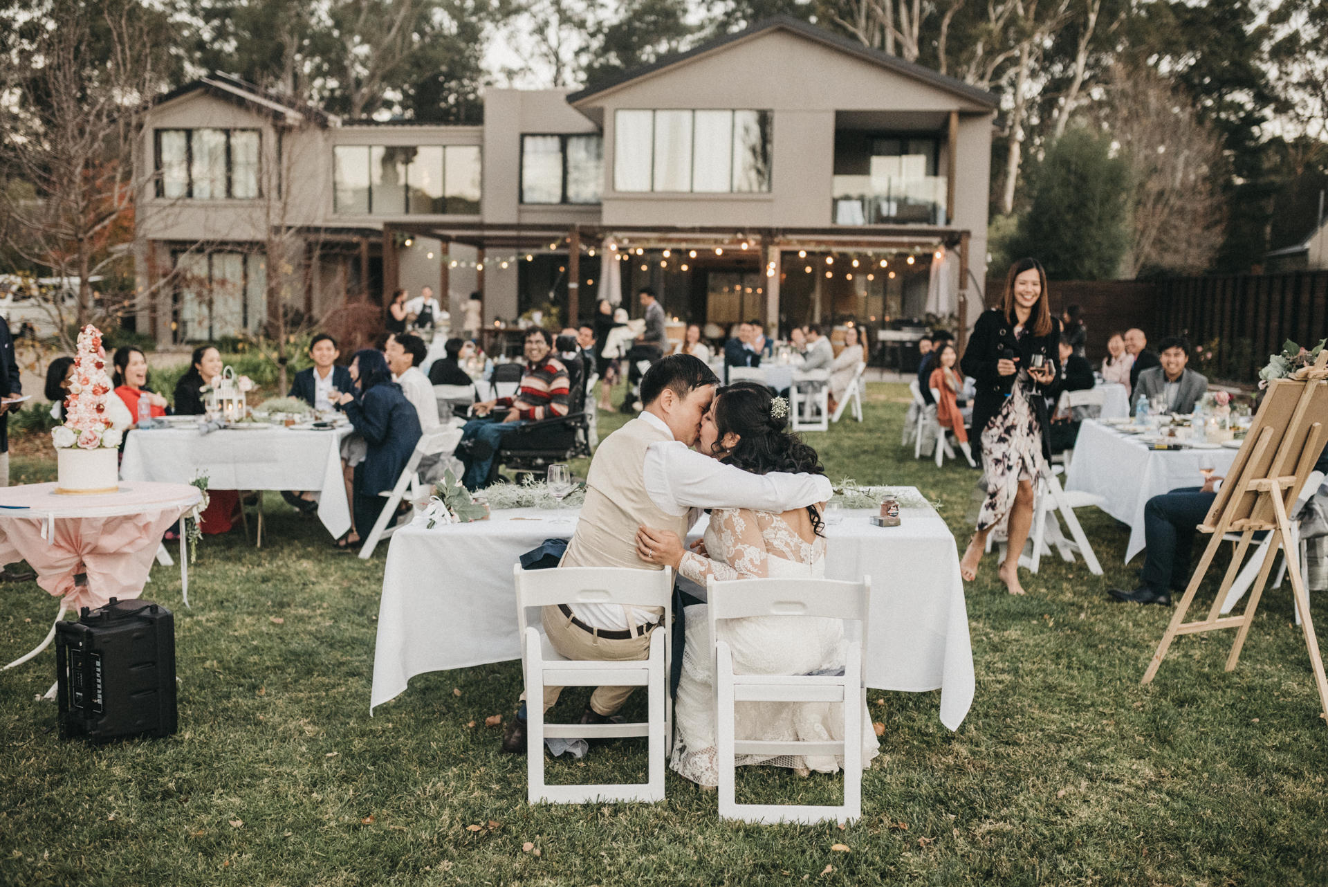outdoors wedding reception