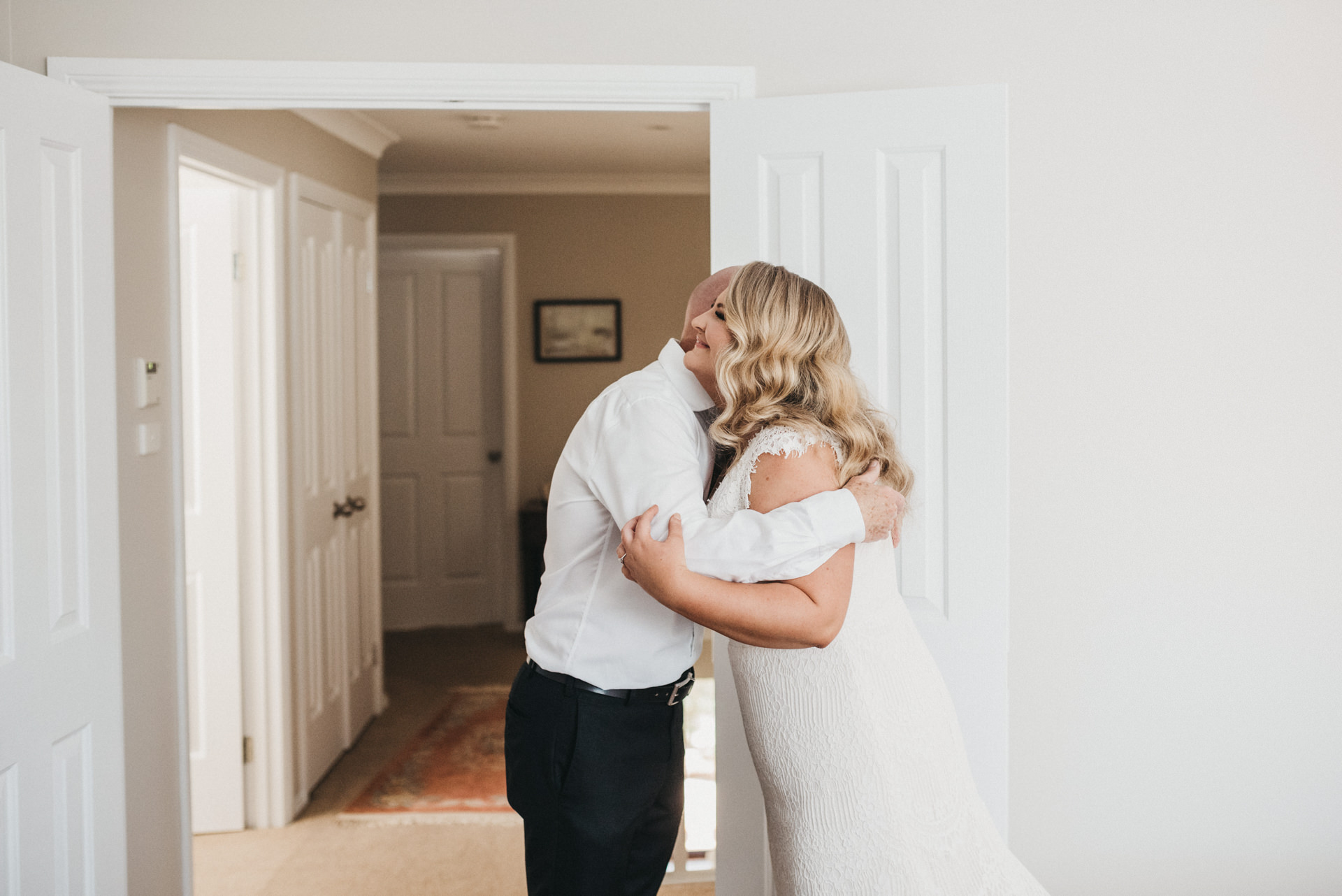 first look father and bride