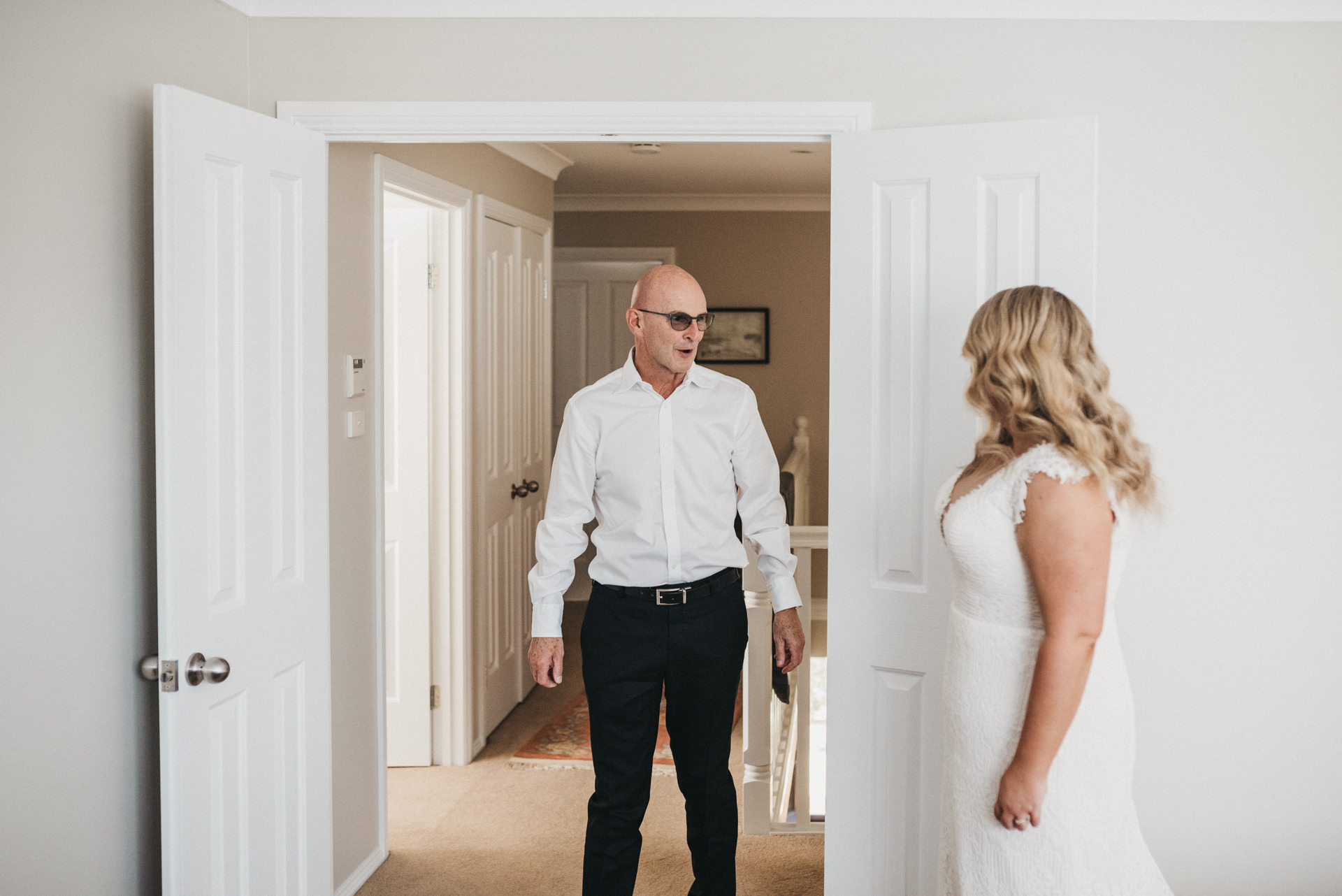 first look father and bride